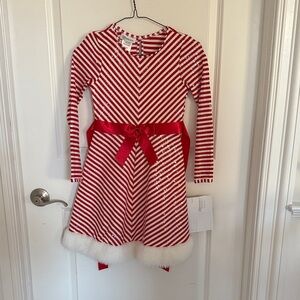 Bnwt Bonnie Jean Red candy cane stripe dress size 10